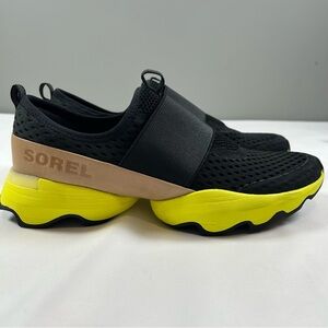 Sorel Kinetic Impact Strap Sneaker Black, Tan & Green Women Size 10